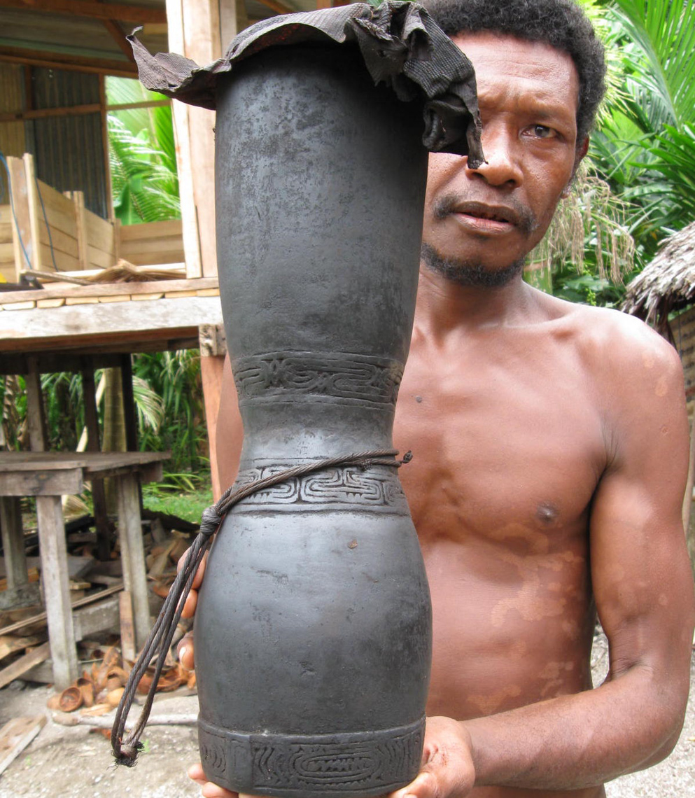 Field Collecting New Guinea Art-Vokeo Island Drum.