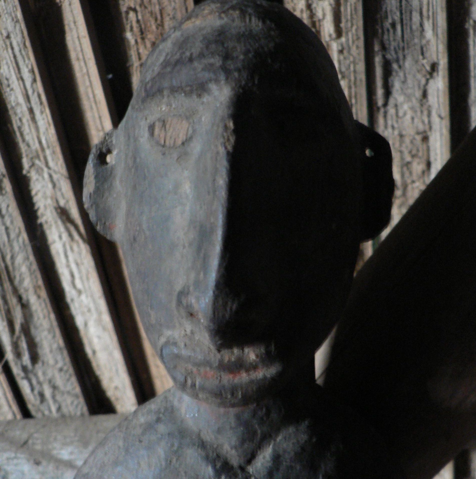 Another great thing about field collecting was coming across ancient things that you would swear came from one area—like this suspension hook figure—that would seem Sawos or Middle Sepik River.  But in reality this comes from the far southern Abelam area.  It is pre-contact, stone-carved and must be a historical remnant from the people’s migration north from the Sepik several hundred years ago.