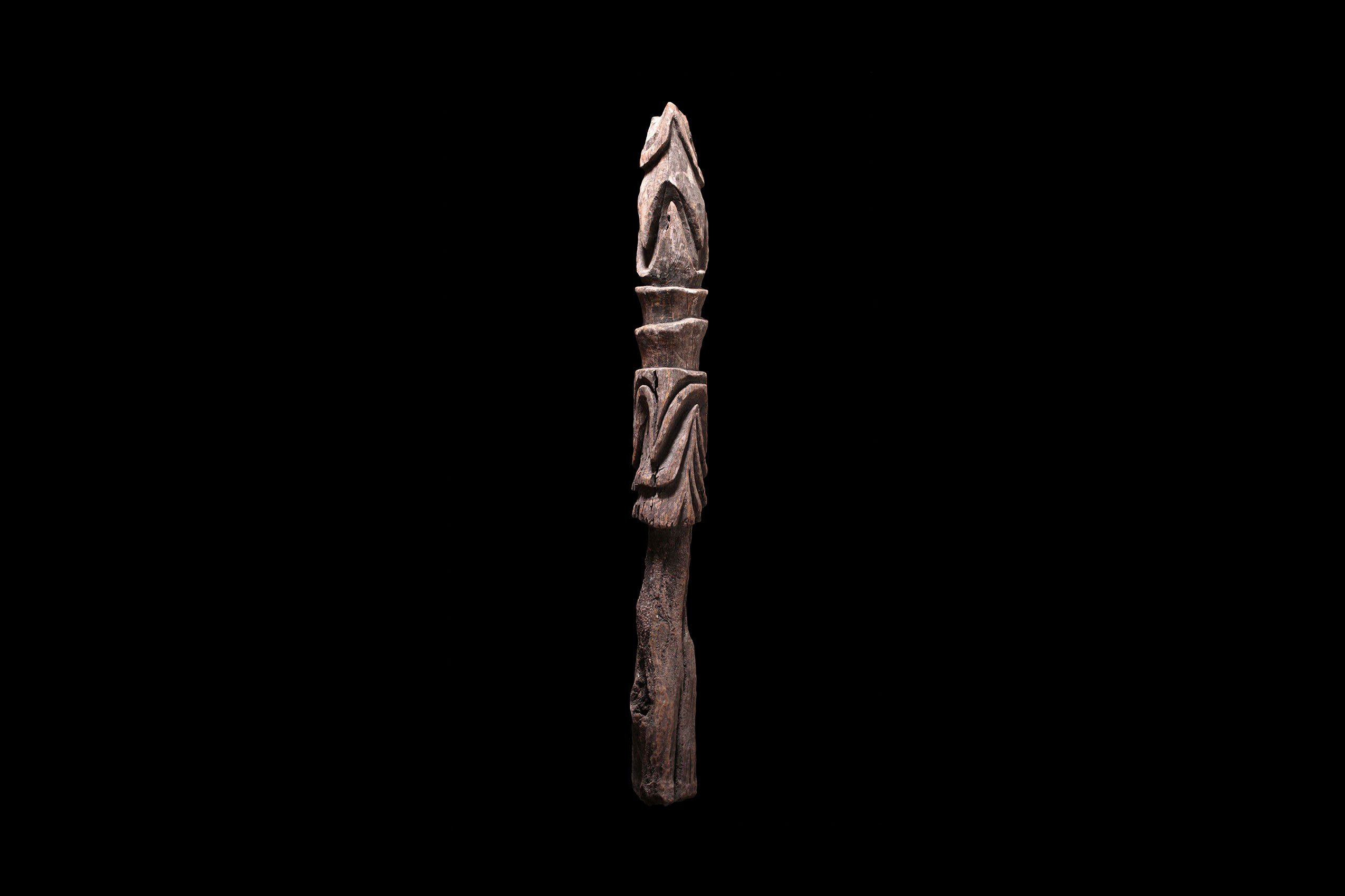 One of three known Massim or Collingwood Bay Ceremonial House Post, a Rare Top-quality piece of Oceanic Art