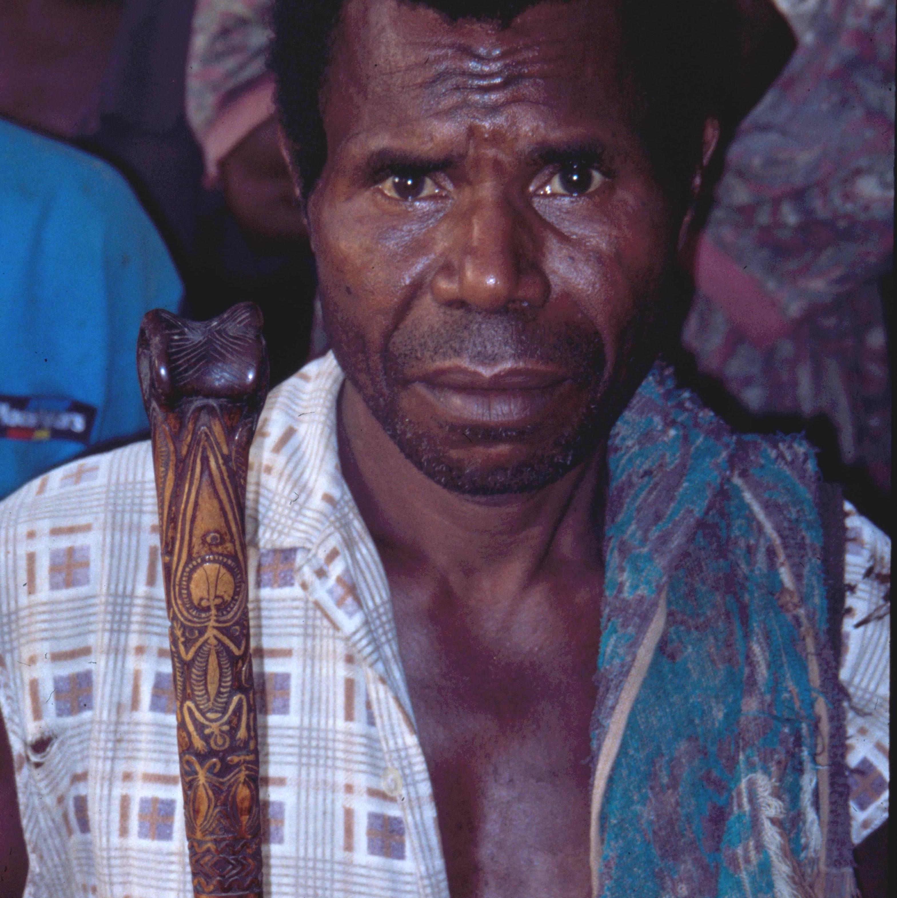 Sunuhu man with masterpiece cassowary bone dagger, New Guinea Art, Oceanic Art, Tribal Art