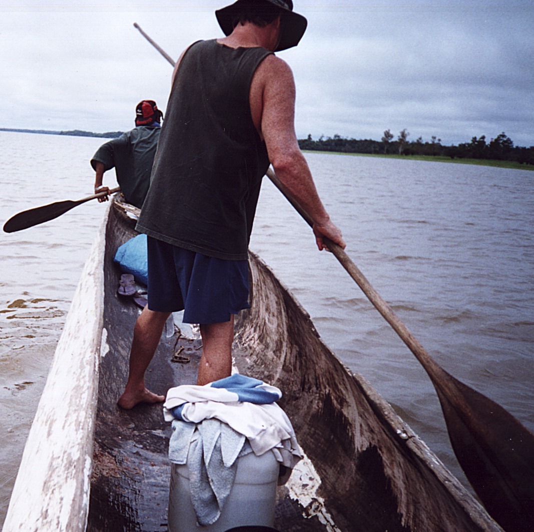 Michael Hamson Awkwardly Paddling Canoe, Lake Murray, Oceanic Art
