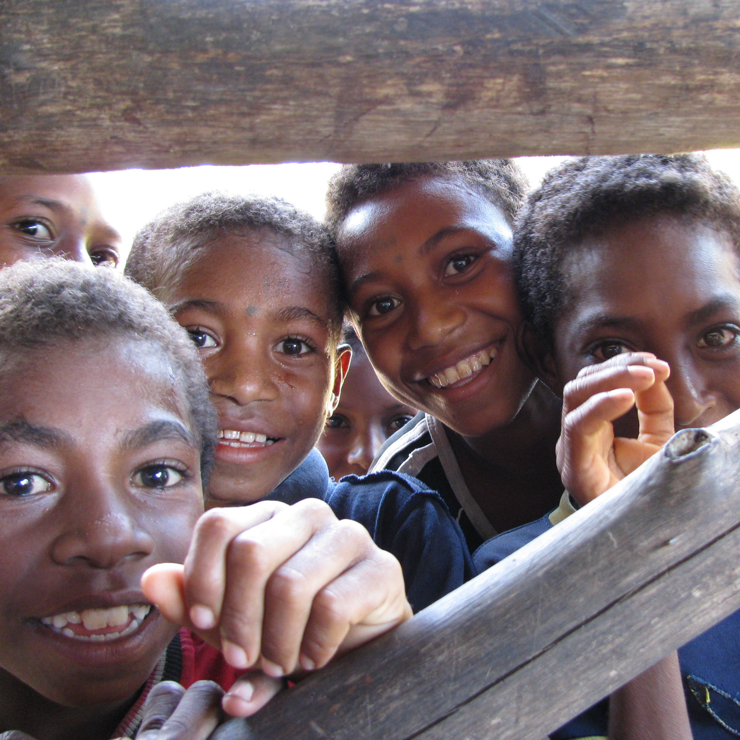 Papua New Guinea Kids Peeking at the Camera, New Guinea Art, Oceanic Art, South Pacific Art